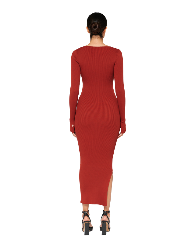 Venetian Elegance Dress - Crimson Flame