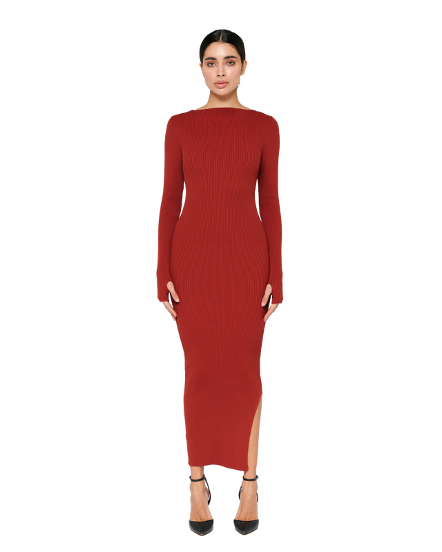 Venetian Elegance Dress - Crimson Flame