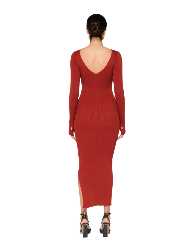 Venetian Elegance Dress - Crimson Flame