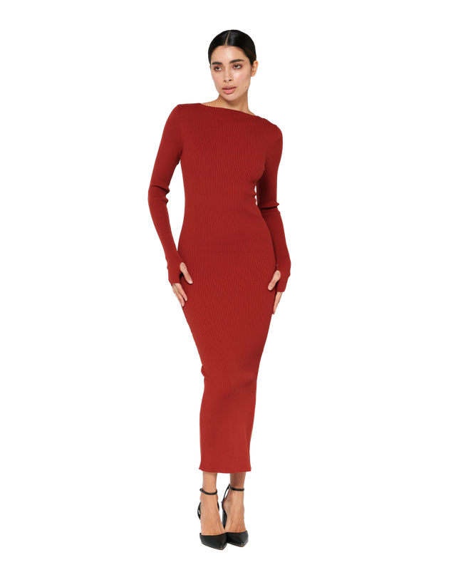 Venetian Elegance Dress - Crimson Flame